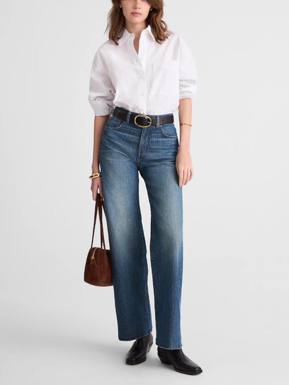 Madewell The Perfect Jean Vintage VTG Wide-Leg Crop W28P Petite Medium Wash NWT